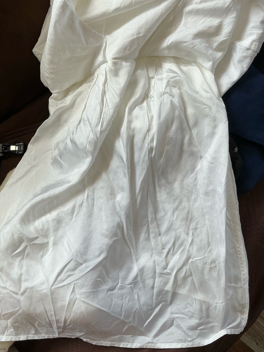 Vintage Off White Sleeveless Dress  with Crochet Neckline Small— Voom by Joy Han - Picture 7 of 8